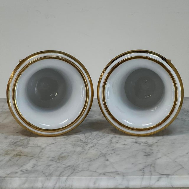 Pair Antique Ritzenhoff & Breker Neoclassical Porcelain Mantel Vases For Sale - Image 16 of 18