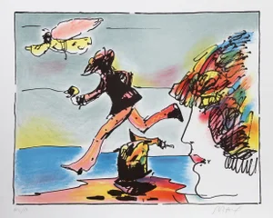 Peter Max, Runner and Flying Sage, Lithograph