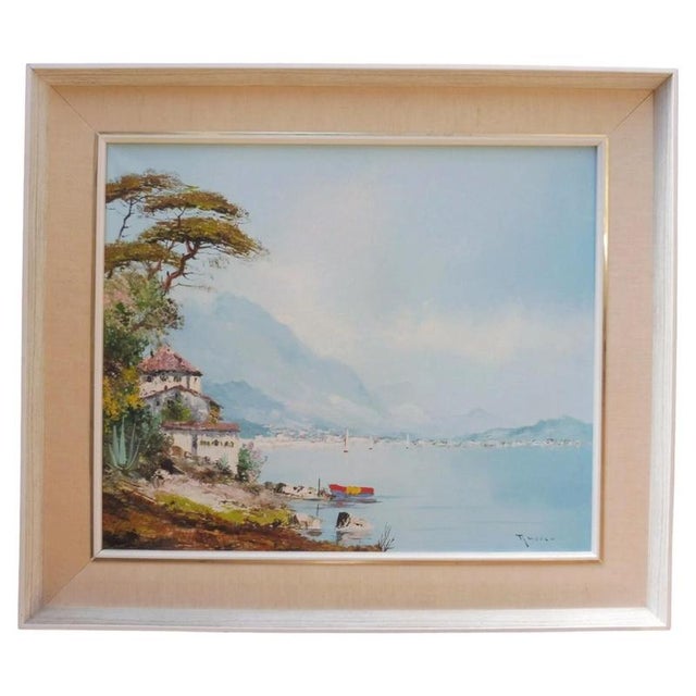 Franco Ruocco, Near San Remo, 1970s, Oil Painting on Canvas, Framed For Sale - Image 14 of 14
