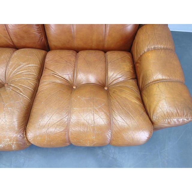 Tan Mid-Century 3-Seater Sofa, Italy, 1970s For Sale - Image 8 of 18