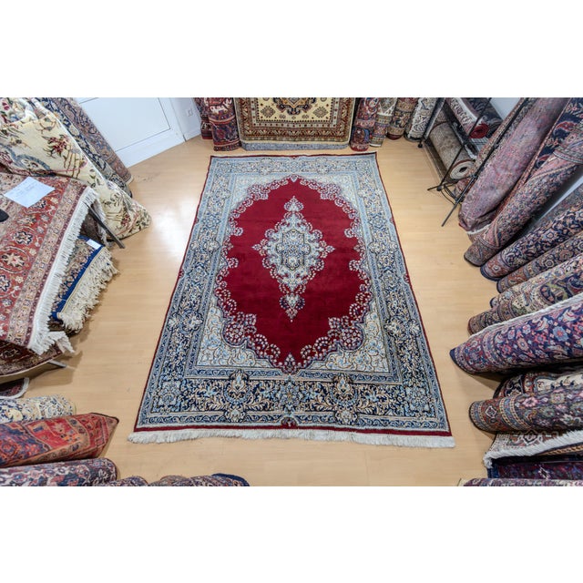 Middle Eastern Hand-Knotted Kirman Rug For Sale - Image 13 of 14