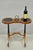 Vintage Weiman Heiroom French Empire Regency Style Black Leather Top Small Side Table. Circa Mid 20th Century....