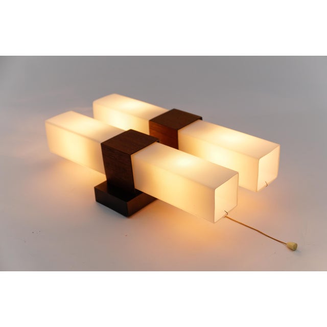 Teak and Opaline Glass Wall Lamp from Kaiser Leuchten, 1960s For Sale - Image 11 of 17