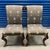 Puccini side chairs by Rose Tarlow Melrose House. Sculptural side chair with rolled back. Finish: Burgundy Painted and 22K...