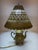 Add an enchanting, bohemian glow to your interior decor with this striking vintage 1960s brass teapot accent yellow table...