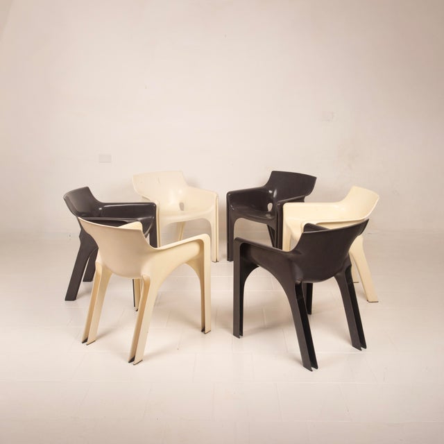 Overview Set of six “Gaudì” armchairs by Vico Magistretti for Artemide, Italy, late 1960s. One of the most iconic mono-...