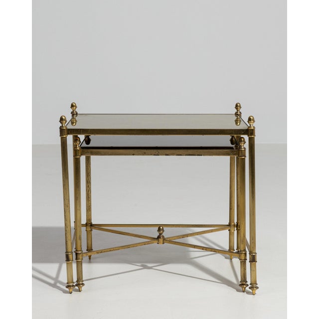 French 19th Century France Gold Metal Nesting Table For Sale - Image 3 of 10
