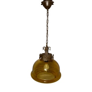 Amber Glass Pendant Lamp from Koch & Söhne, Germany, 1930s For Sale