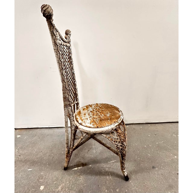 Victorian Late 19th Century Antique Victorian Heywood Brothers/Heywood Wakefield Rattan & Wicker Portrait Chair For Sale - Image 3 of 12