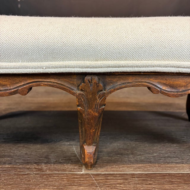 French Louis XV Petite Carved Walnut Footstool or Footrest For Sale - Image 9 of 9