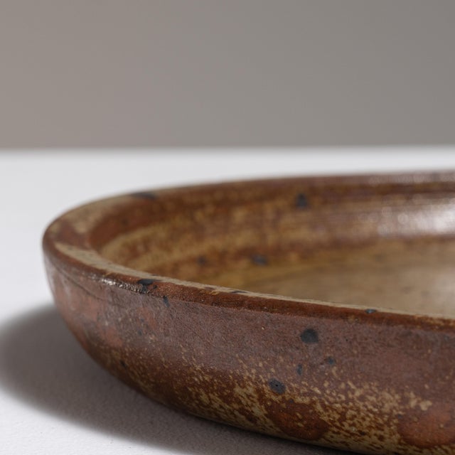 1970s Belgium Tan Ceramic Platter For Sale In Greensboro - Image 6 of 15