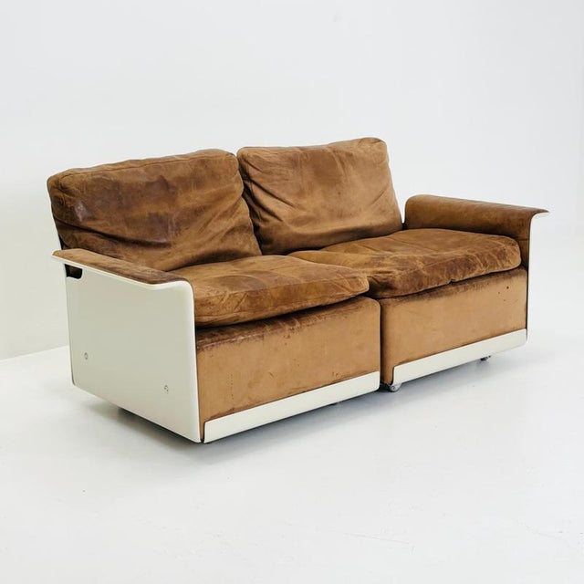 Vintage Space Age Living Room Set in Leather and Alcantara by Dieter Rams for Vitsoe, Germany, 1960s, Set of 3 For Sale - Image 11 of 18