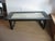 1950s Vintage Black Satin X Frame Cocktail Table With New Eglomise Mirrored Top, 1950's For Sale - Image 5 of 9