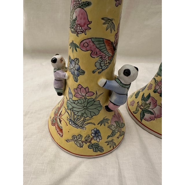 Pair of Chinese Fertility Candlestick Holders For Sale In Palm Springs - Image 6 of 8