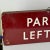 Rare Early 20th C Large Double Sided Train Station Porcelain Enamel Sign in Cherry Red Reads "Parcels and Left Luggage" For Sale - Image 10 of 18