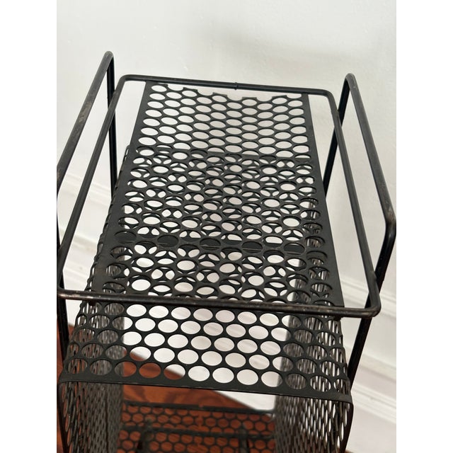 Vintage MCM Richard Galef Style Perforated Metal Mesh Stand/ Table For Sale In New York - Image 6 of 6