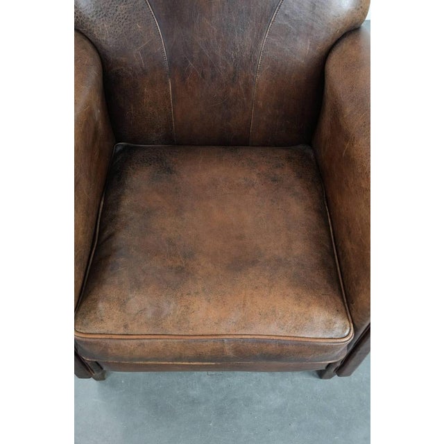 Vintage Sheepskin Club Armchair For Sale - Image 6 of 18