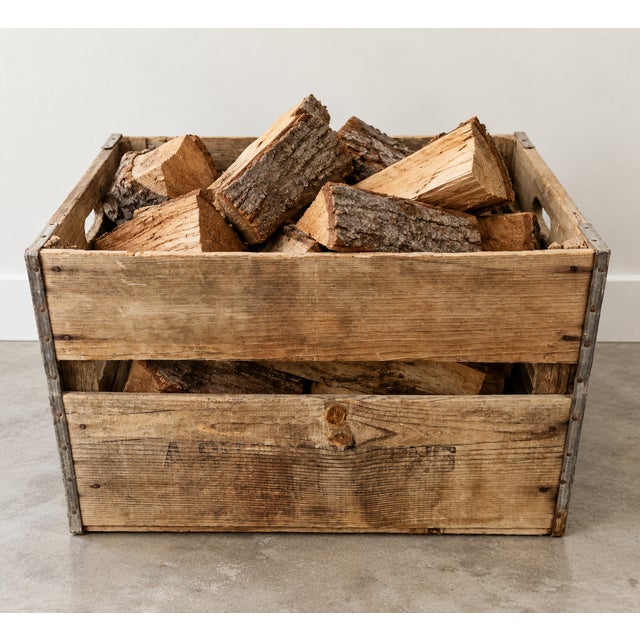 Vintage Rustic Farmhouse Style Wood Crate Vegetable Shipping Box For Sale - Image 9 of 9