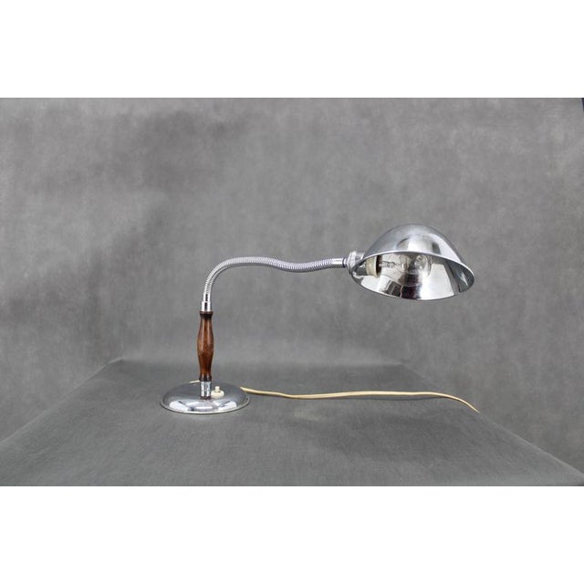 Mid-Century Chrome Table Lamp, Czechoslovakia, 1930s For Sale - Image 6 of 13