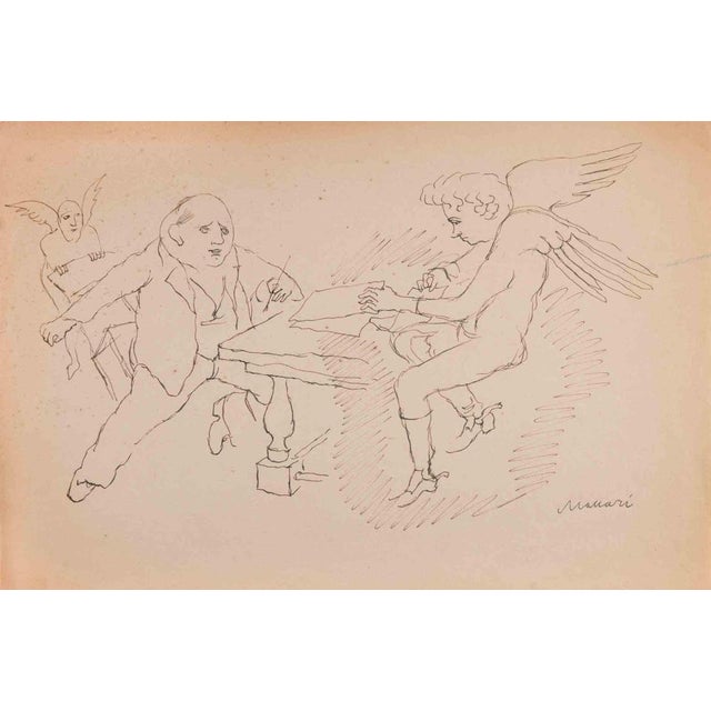 China ink drawing realized by Mino Maccari in the mid-20th Century. Hand signed lower right. Very good condition. This...