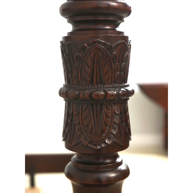 Stickley Colonial Williamsburg Carved Mahogany Queen Poster Bed For Sale - Image 12 of 18