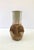 Superb carved unglazed body and glazed neck on this handmade studio pottery vintage vase, signed "Moni." The different...