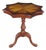 Vintage Georgian Style Scalloped Mahogany Starburst Inlaid Pedestal Side Table For Sale
