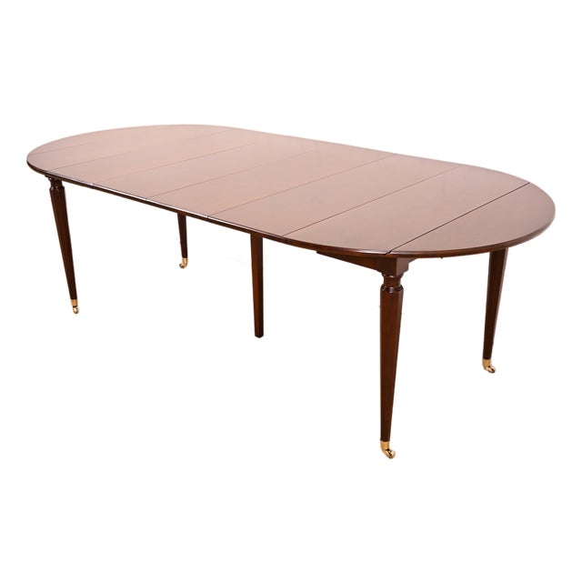 Kindel Furniture French Regency Louis XVI Cherry Wood Extension Dining Table, Newly Refinished For Sale