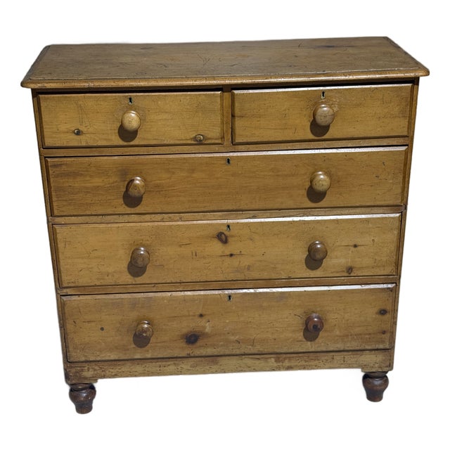 Antique Pine Two Over Three Drawers - Chest of Drawers From England For Sale