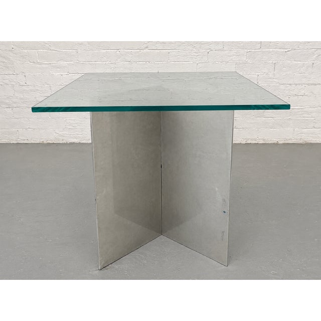 Mid Century Modern Chrome and Glass Side / End Table, Circa 1970s For Sale - Image 10 of 11