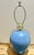Stunning ceramic glaze on this beautiful cornflower blue with a Robin’s egg finish bulbous ceramic turned Pottery lamp....