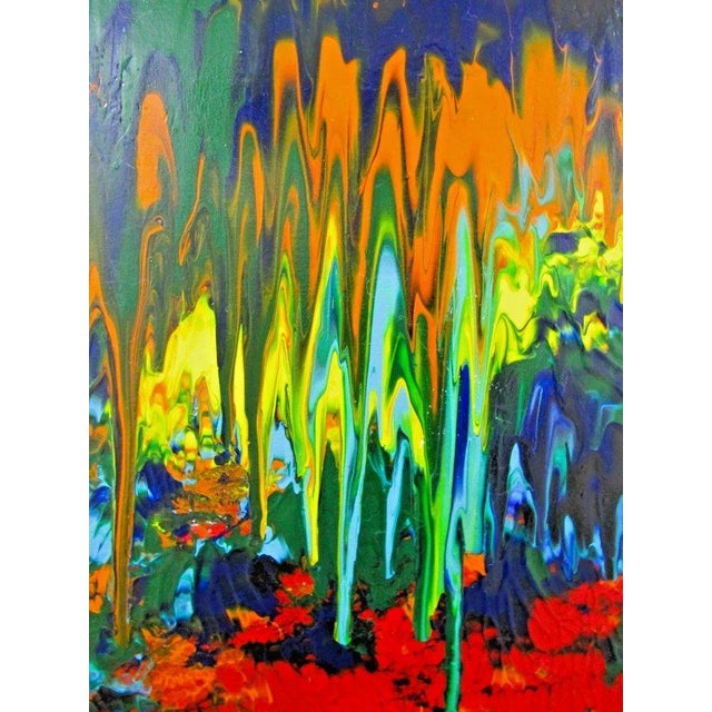 2020s Artist Mark Adler Original Abstract Acrylic Dynamic Dripping Painting on Canvas For Sale - Image 5 of 8