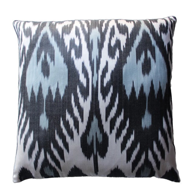 Textile Contemporary Silk Ikat Bohemian Throw Pillow For Sale - Image 7 of 7