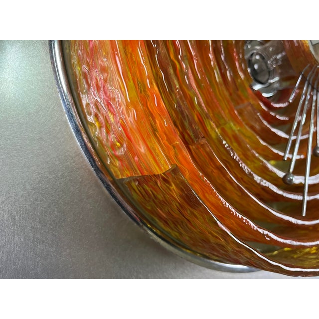 1960s Steel and Murano Glass Light Panel by Angelo Brotto for Esperia, 1970s For Sale - Image 5 of 9