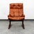 Mid Century Danish Modern Lounge Chairs Brown Leather Bentwood Set Pair Vintage For Sale - Image 4 of 12