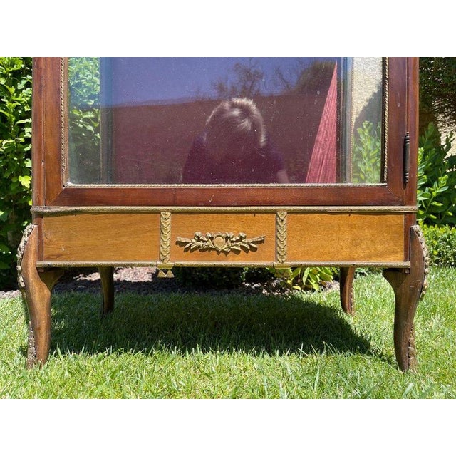 Wood Louis XV Mahogany and Bronze Showcase For Sale - Image 7 of 11