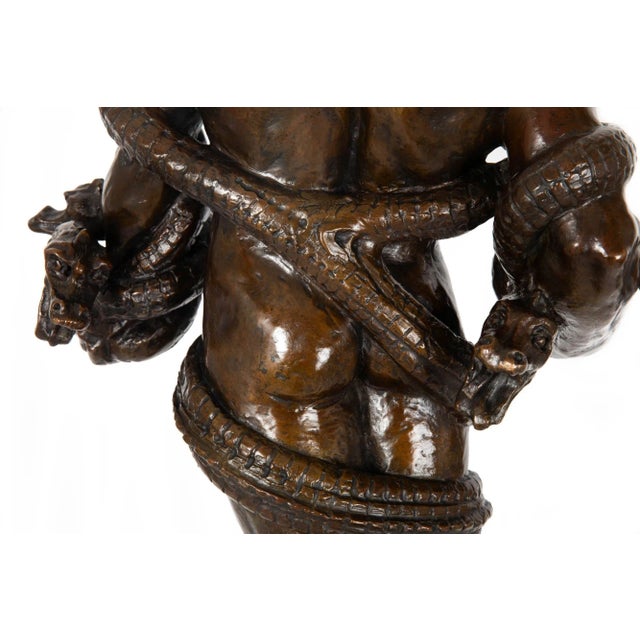 American School Art Deco Bronze Sculpture “Hercules & the Hydra” Ca. 1940s For Sale - Image 11 of 12