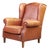 Patinated Cognac Leather Wingback Lounge Chair, Netherlands, 1960s For Sale