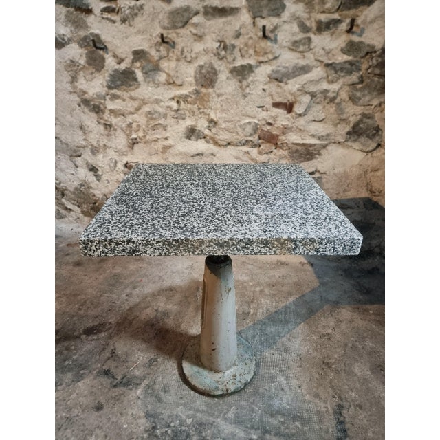 Mid-Century Industrial Bistro Table with Terrazzo Top, France, 1950s For Sale - Image 9 of 17