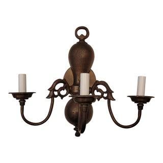 Mid 20th Century Bronze 3-Light William's Burge Style Sconce For Sale