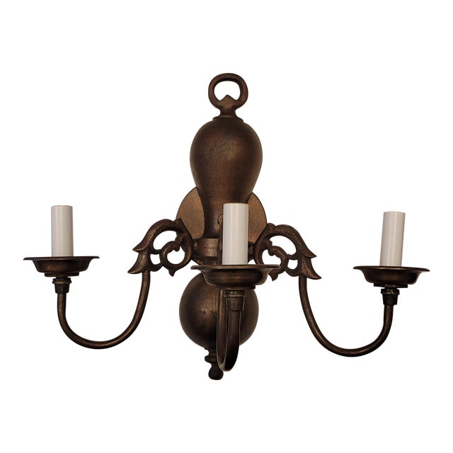 Mid 20th Century Bronze 3-Light William's Burge Style Sconce For Sale