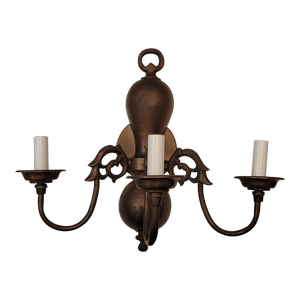 Mid 20th Century Bronze 3-Light William's Burge Style Sconce