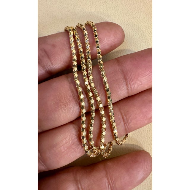 2020s 18 Karat Yellow Gold 6.2 Gm, Bubble Chain, 1.9 Mm Necklace, 23 " Long For Sale - Image 5 of 8