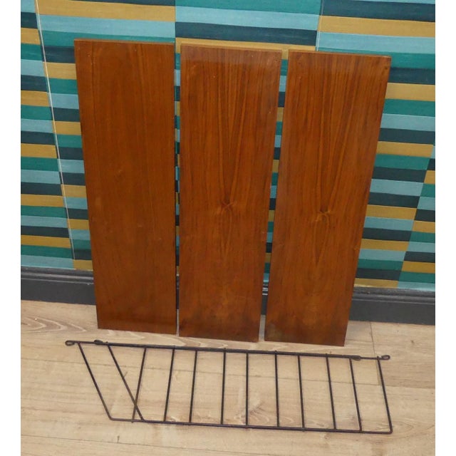 Vintage String Shelf in Walnut, 1960s For Sale - Image 12 of 14