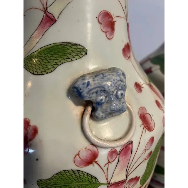 Pair of Late 19th Century Chinese Porcelain & Enameled Lamps For Sale - Image 4 of 12