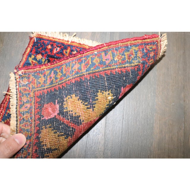 an early 20th century mini size persian afshar rug Details rug no. j4866 size 11" x 11" (28 x 28 cm)