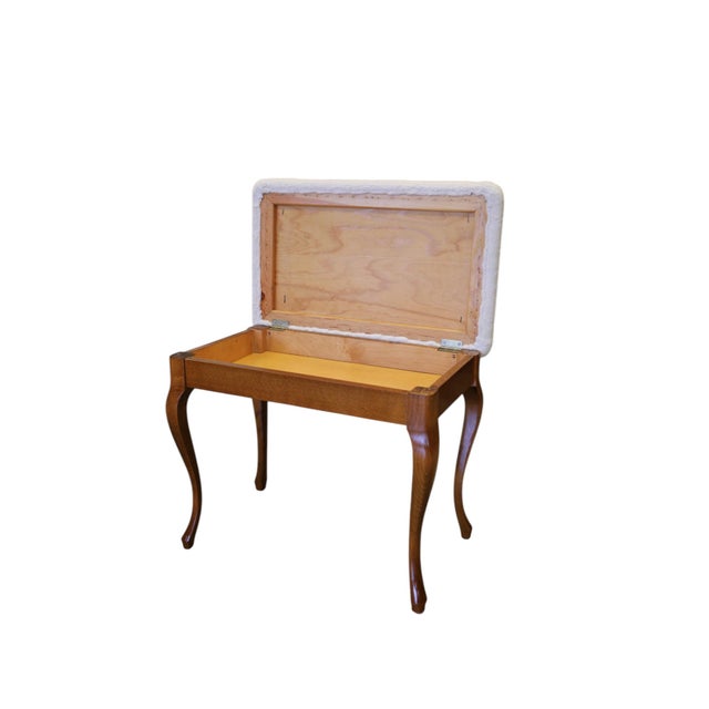 Brown Piano Stool in Stained Birch with Storage, 1950s For Sale - Image 8 of 13