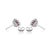 Ruby Red Heart-Cut Ruby & Diamond Floral Halo Stud Earrings in 14k White Gold- A Pair For Sale - Image 8 of 14