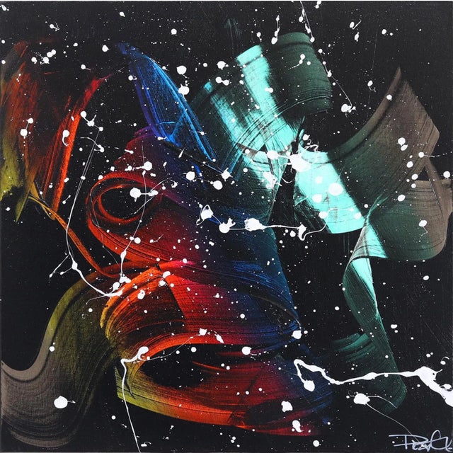Gravity - Contemporary Abstract Expressionism Colorful Original Acrylic Painting by Desireé Gaskin For Sale