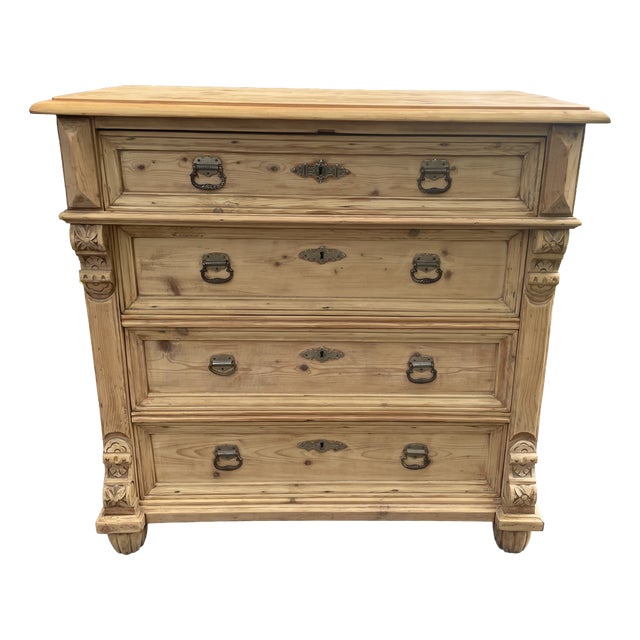Antique Chest of Drawers in Fir, 1890s For Sale